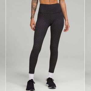 lululemon wunder under train gray logo 25" size 4